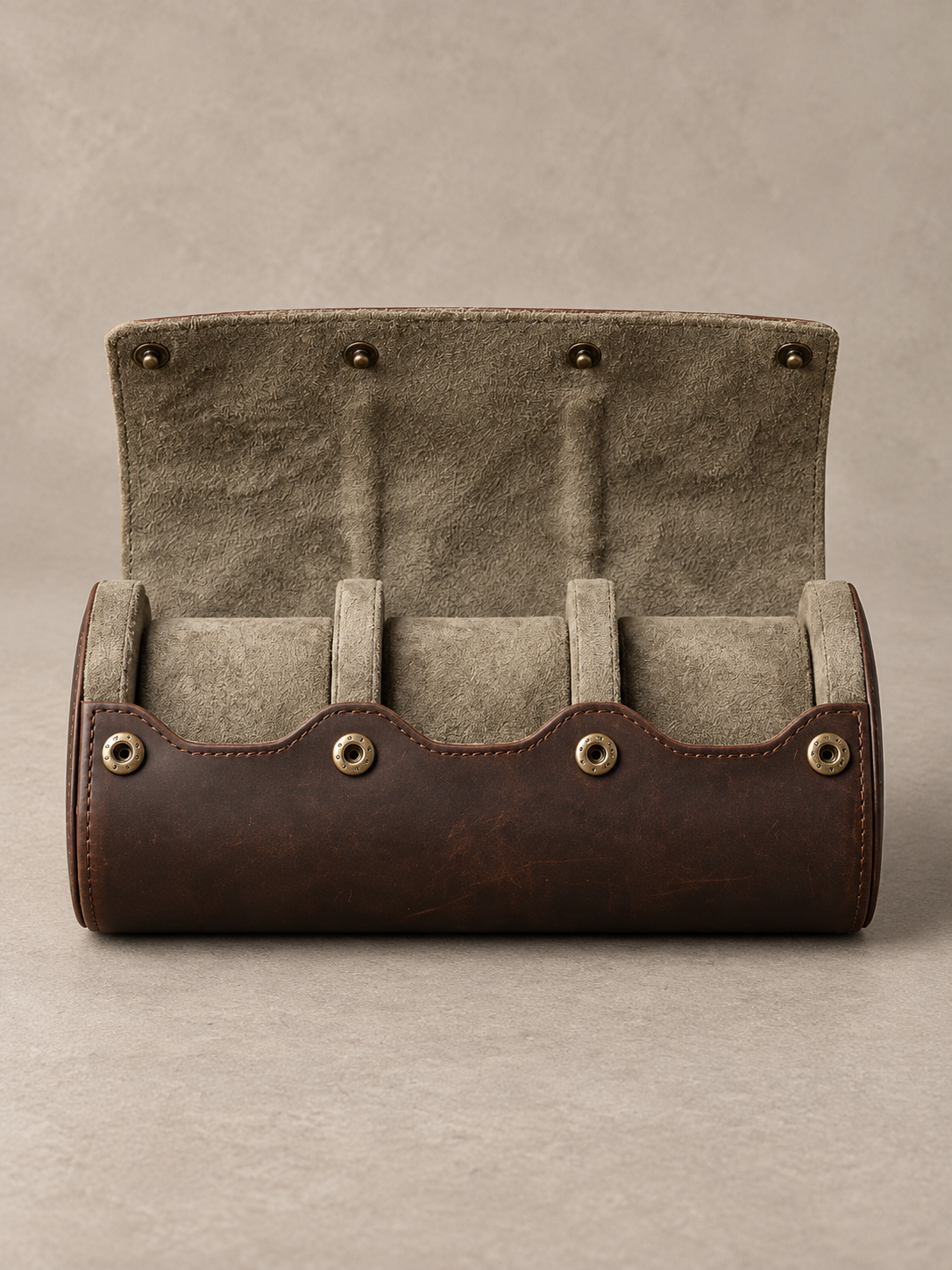 Étui de voyage 3 montres brun patiné Hadley — vue 3