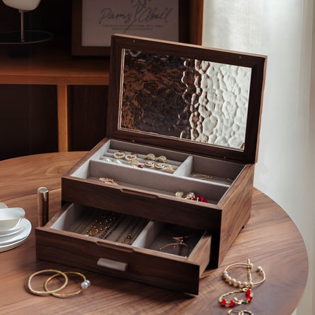 Solid Walnut and Cherry Wood Boîte à bijoux SKU 21086 - Cléophée Paris