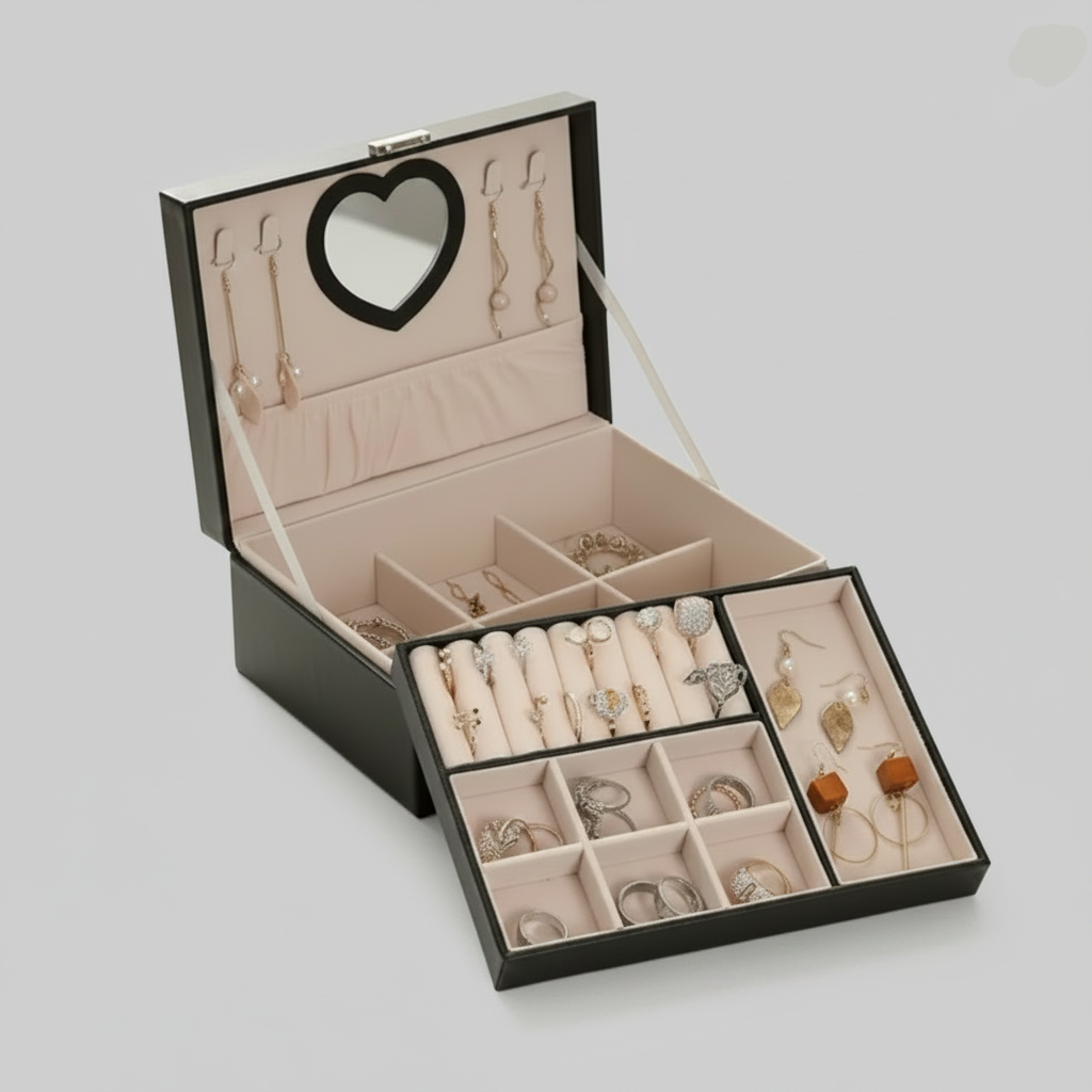 Coffret Bijoux Signature – Double Niveau & Plateau Amovible