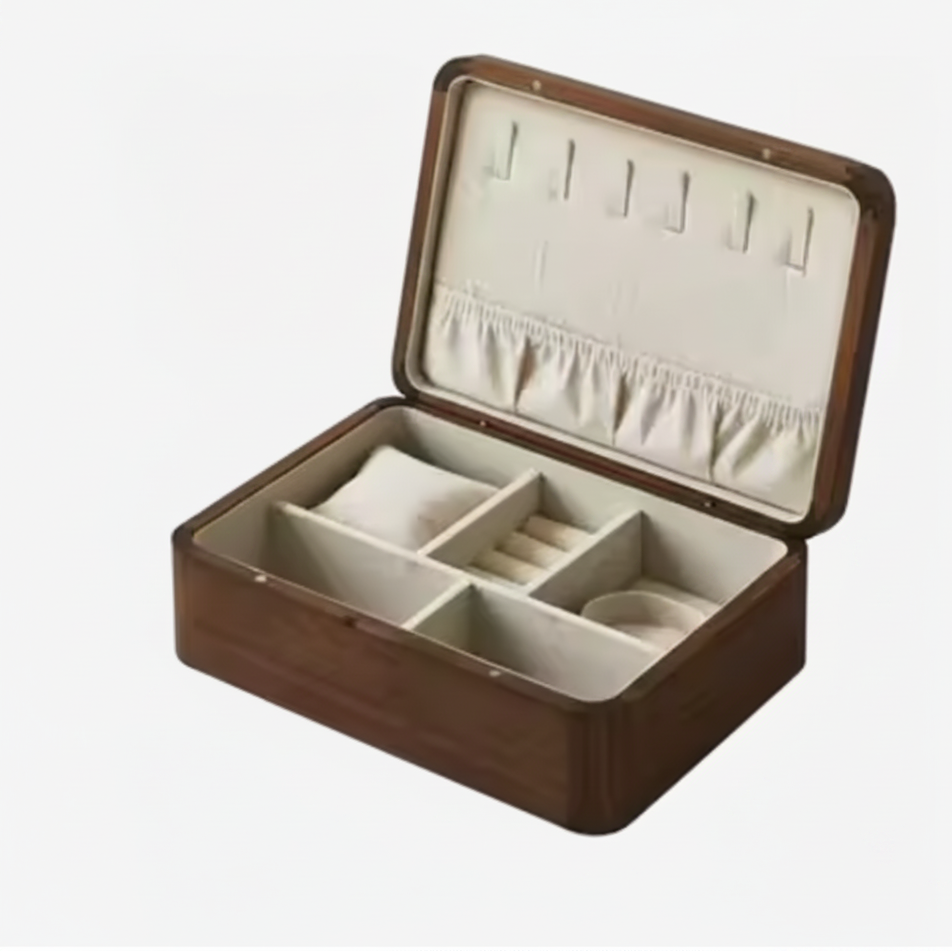 Boîte à bijoux en noyer massif – Fermeture magnétique ou serrure Cléophée Paris