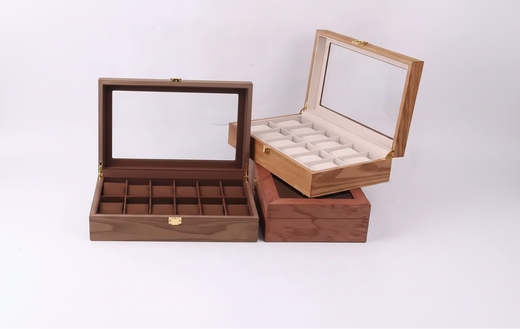 Coffret 10 montres bois de noyer Cléophée Paris