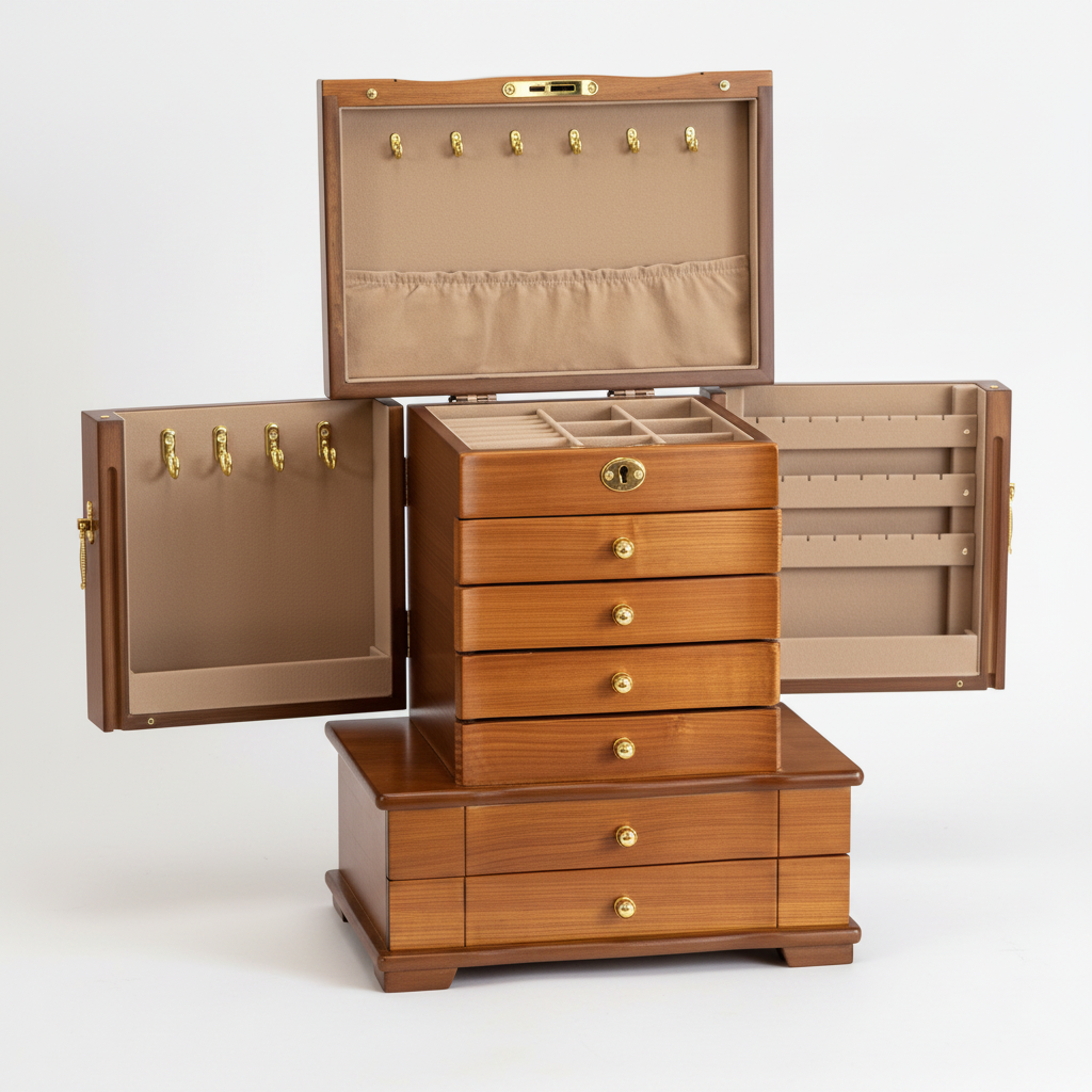 Coffret Impérial – Noyer Luxe 6 Niveaux Cléophée Paris