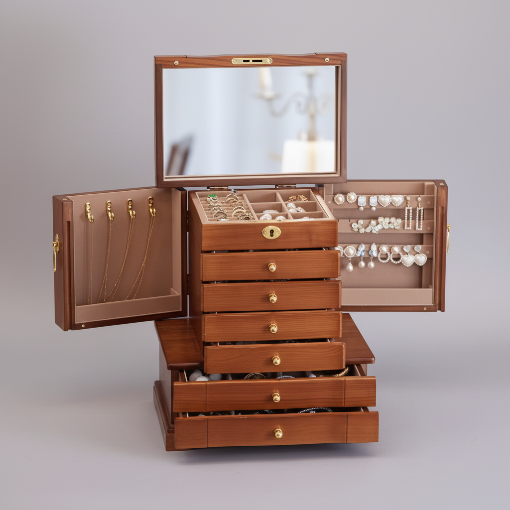 Coffret Impérial – Noyer Luxe 6 Niveaux Cléophée Paris
