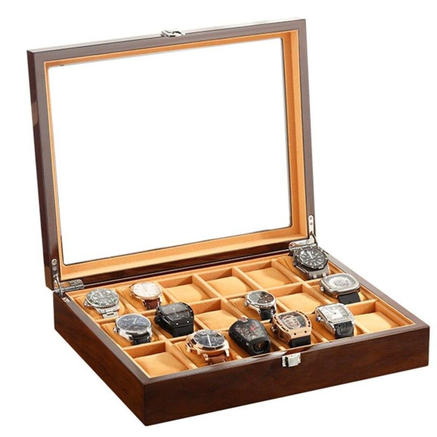 Boîte à montres en bois naturel – 18 emplacements – Cléophée Paris