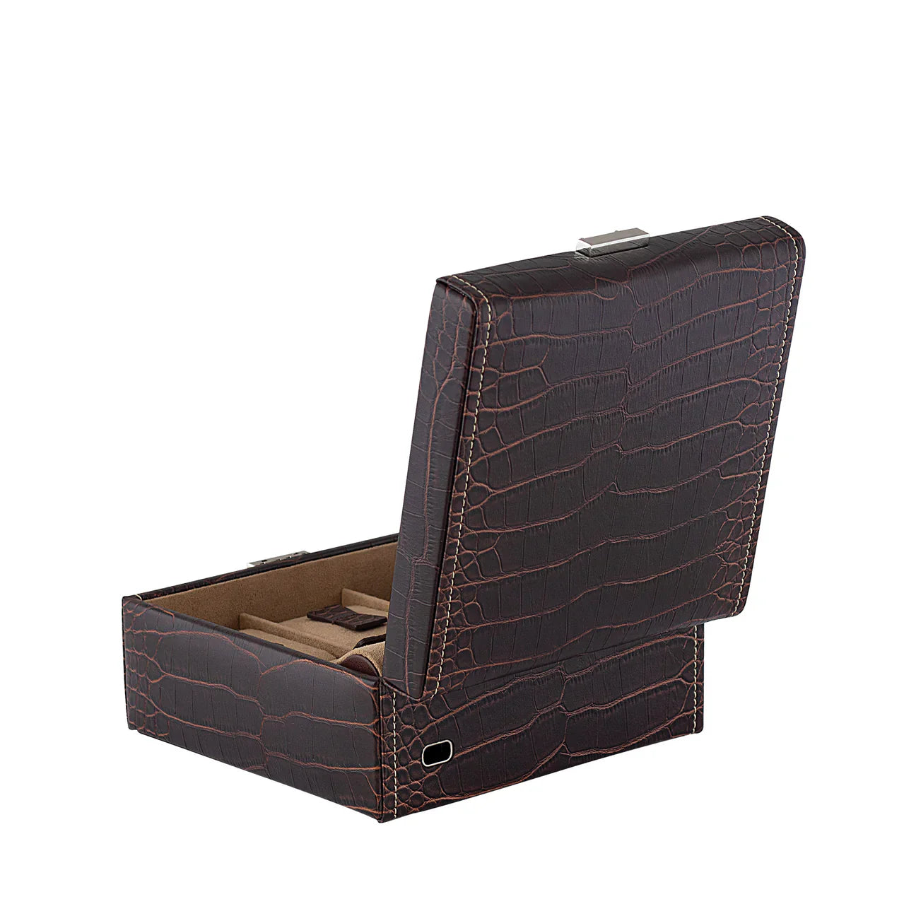 Boîte à montres marron vintage – 5, 6 ou 10 emplacements – vue 13 – Cléophée Paris