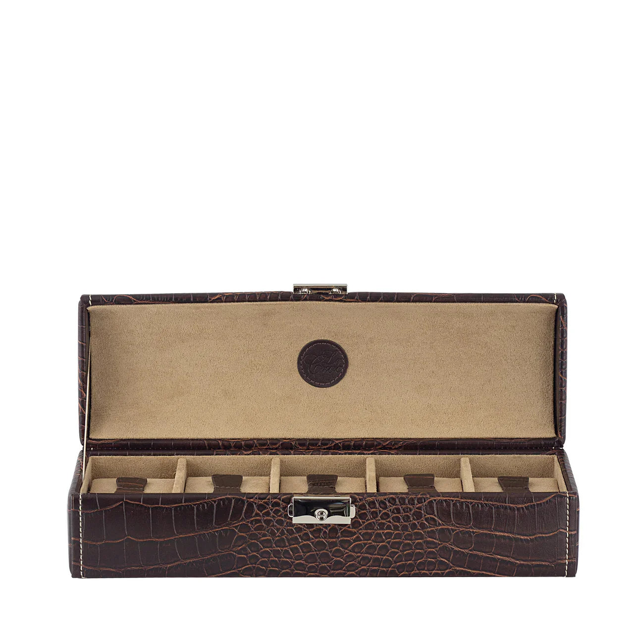 Boîte à montres marron vintage – 5, 6 ou 10 emplacements – Cléophée Paris