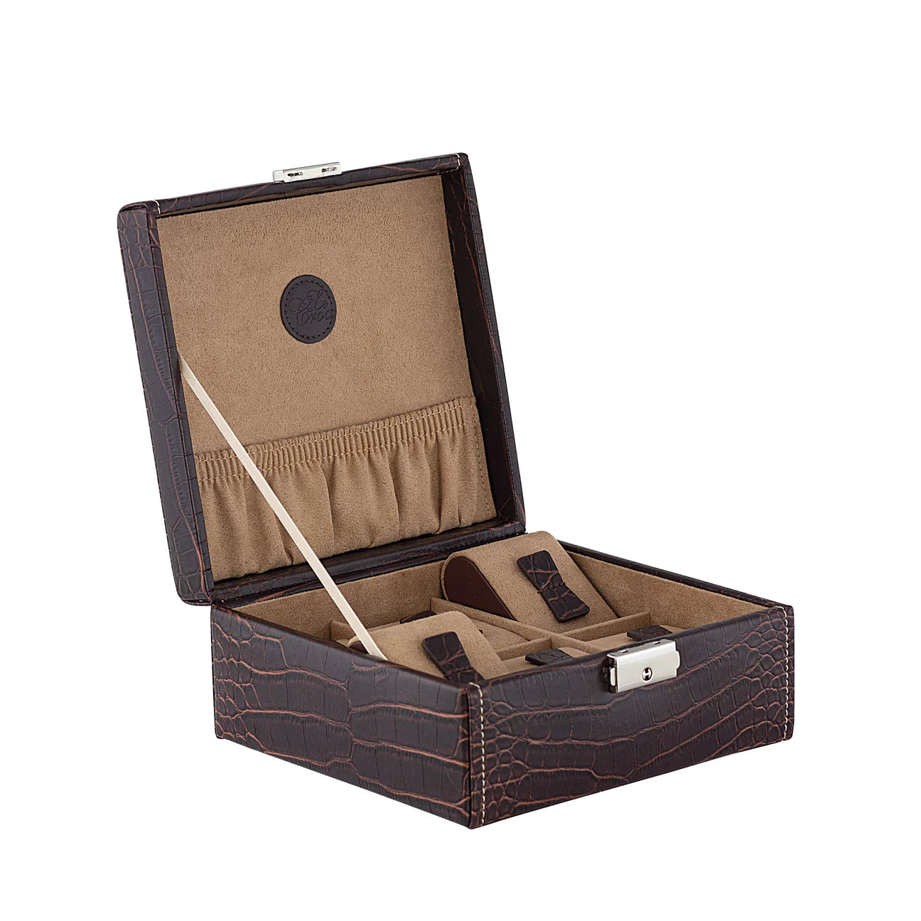 Boîte à montres marron vintage – 5, 6 ou 10 emplacements – vue 9 – Cléophée Paris