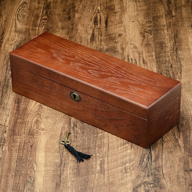Boîte 6 montres – Bois foncé & flanelle - Cléophée Paris