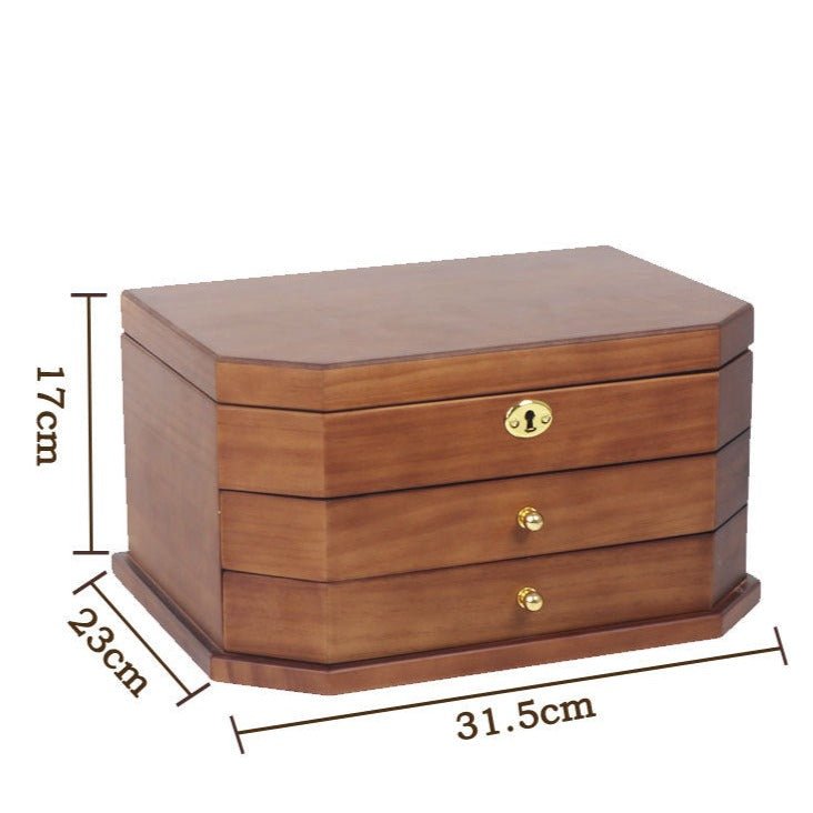 Boîte à Bijoux en Bois avec Miroir et Serrure – 3 Niveaux - Cléophée Paris