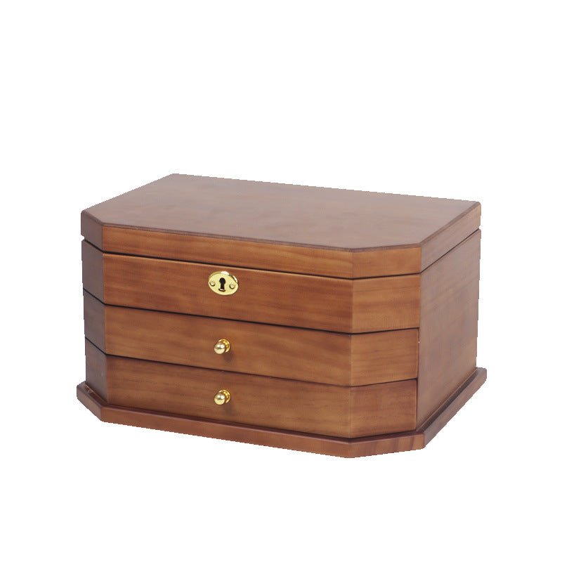 Boîte à Bijoux en Bois avec Miroir et Serrure – 3 Niveaux - Cléophée Paris