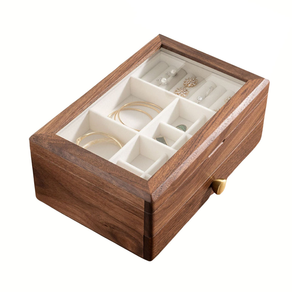 Boîte à bijoux en bois massif avec tiroir - Cléophée Paris
