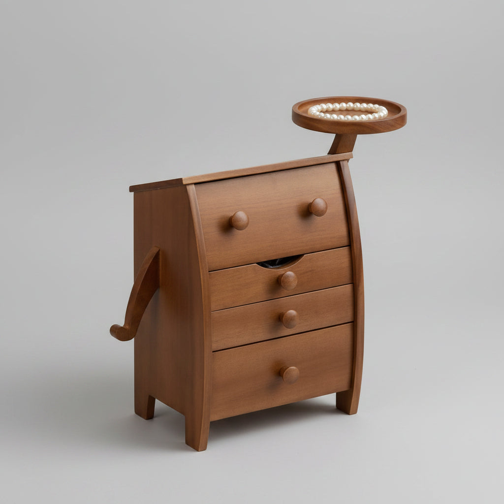 Boîte à bijoux en bois massif – Motif visage - Cléophée Paris