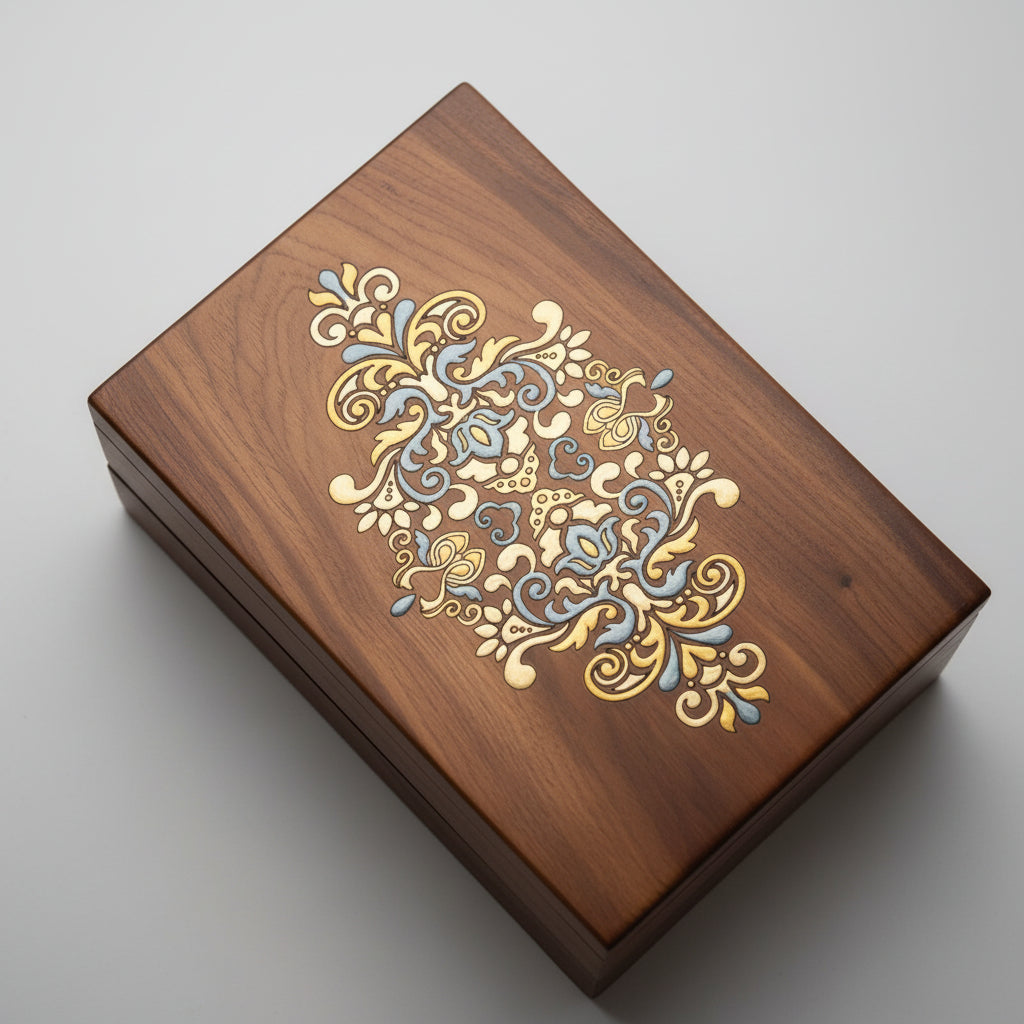 Boîte à bijoux en bois massif – Peinte à la main - Cléophée Paris