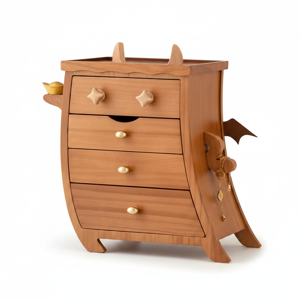 Boîte à Bijoux en Bois – Modèle Roi / Dragon – 4 Tiroirs - Cléophée Paris