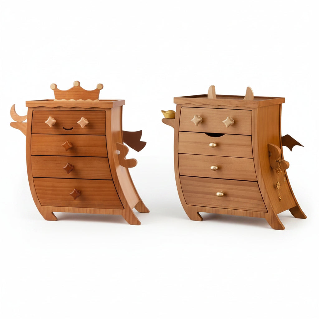 Boîte à Bijoux en Bois – Modèle Roi / Dragon – 4 Tiroirs - Cléophée Paris