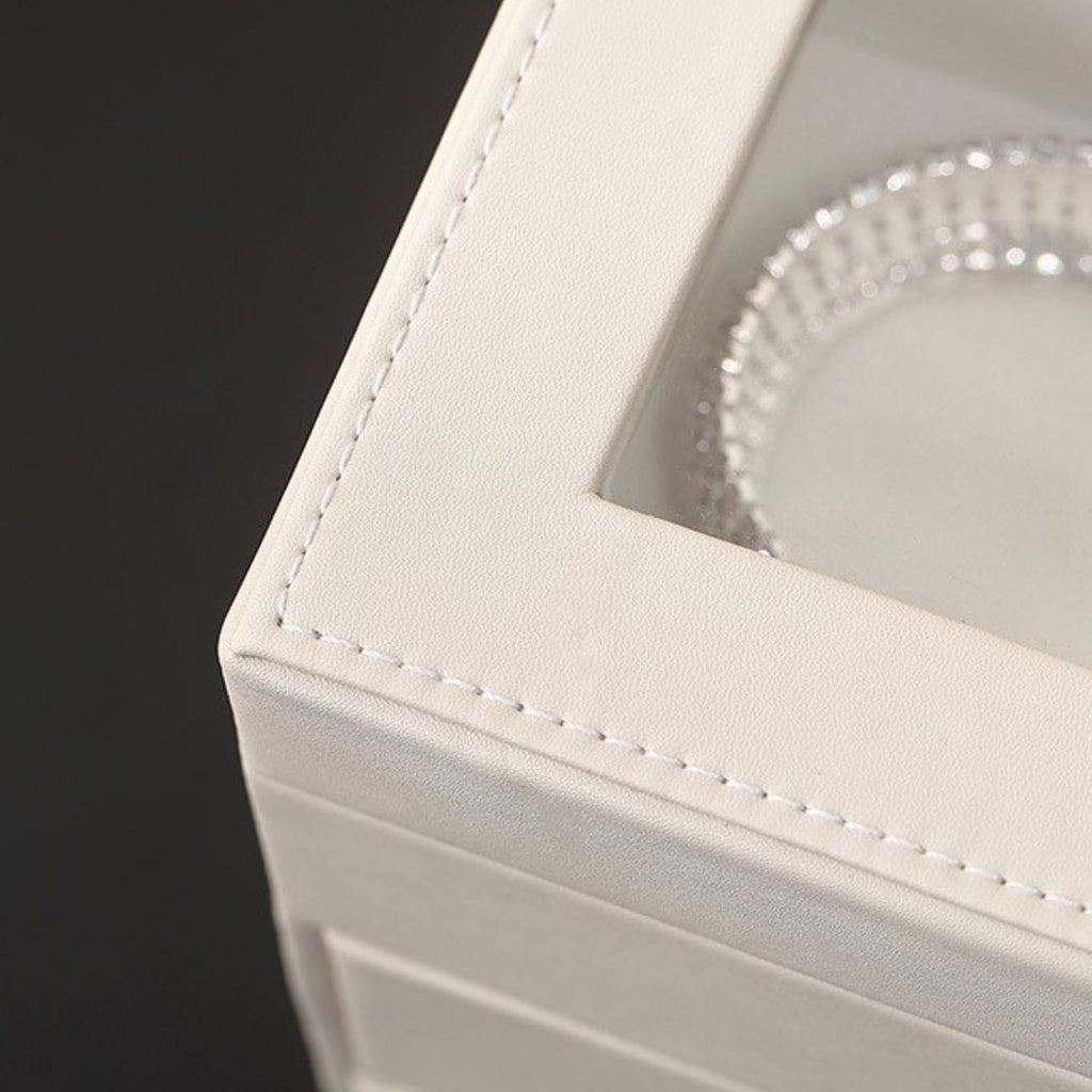 Boîte à bijoux en cuir – Deux tiroirs & couvercle transparent - Cléophée Paris
