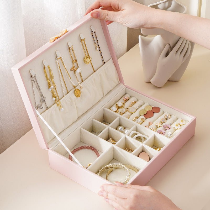 Boîte à bijoux en cuir – organiseur plat - Cléophée Paris