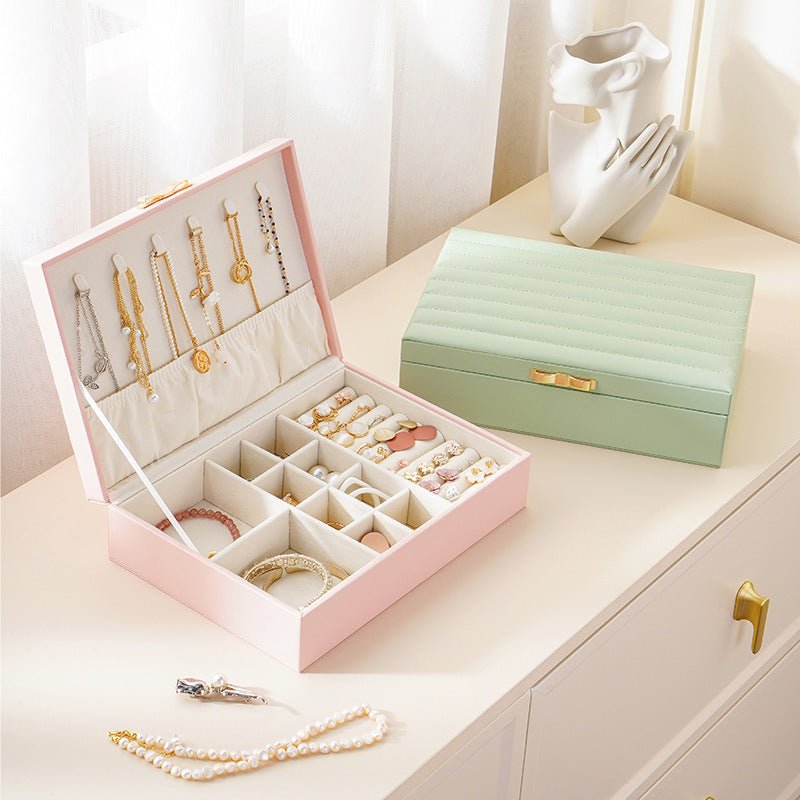 Boîte à bijoux en cuir – organiseur plat - Cléophée Paris