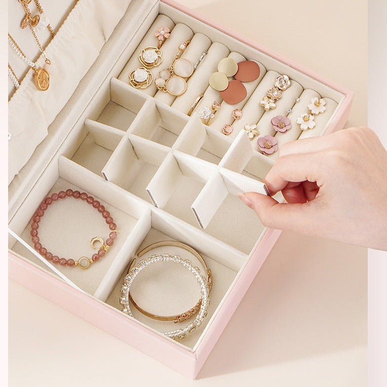 Boîte à bijoux en cuir – organiseur plat - Cléophée Paris