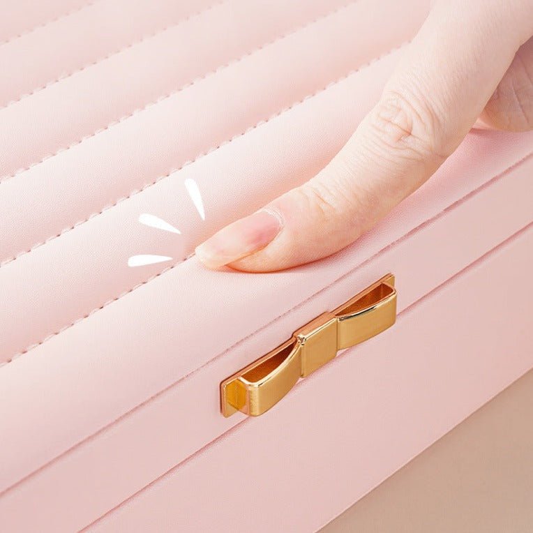 Boîte à bijoux en cuir – organiseur plat - Cléophée Paris