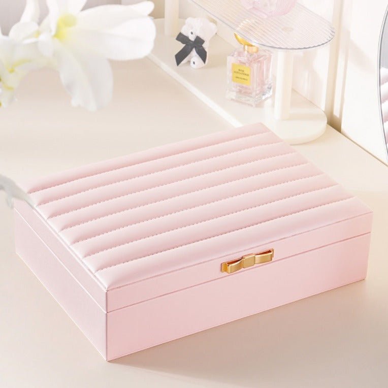 Boîte à bijoux en cuir – organiseur plat - Cléophée Paris