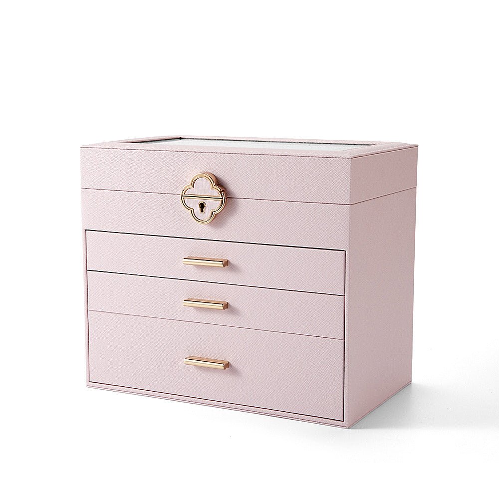 Boîte à Bijoux en Cuir PU – 4 Niveaux et 3 Tiroirs - Cléophée Paris