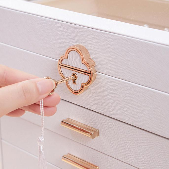 Boîte à Bijoux en Cuir PU – 4 Niveaux et 3 Tiroirs - Cléophée Paris