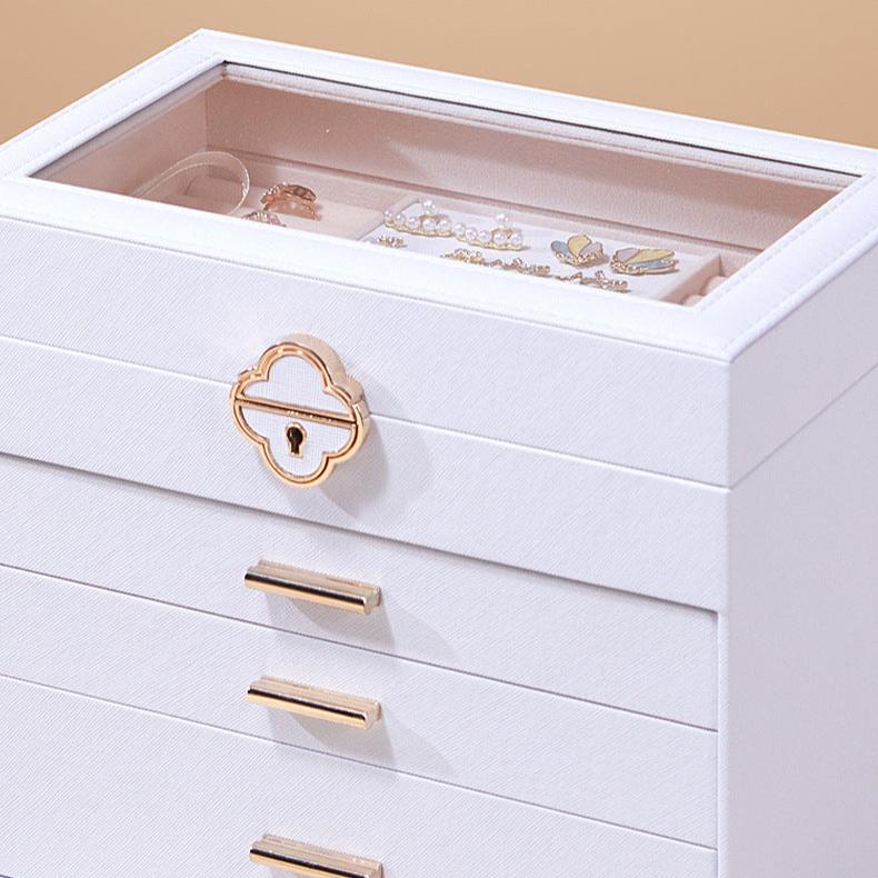 Boîte à Bijoux en Cuir PU – 4 Niveaux et 3 Tiroirs - Cléophée Paris