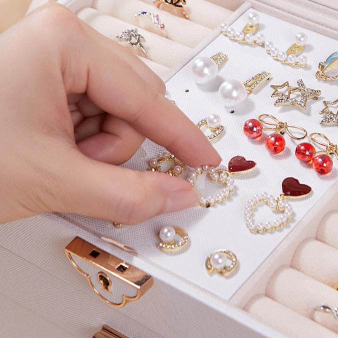 Boîte à Bijoux en Cuir PU – 4 Niveaux et 3 Tiroirs - Cléophée Paris