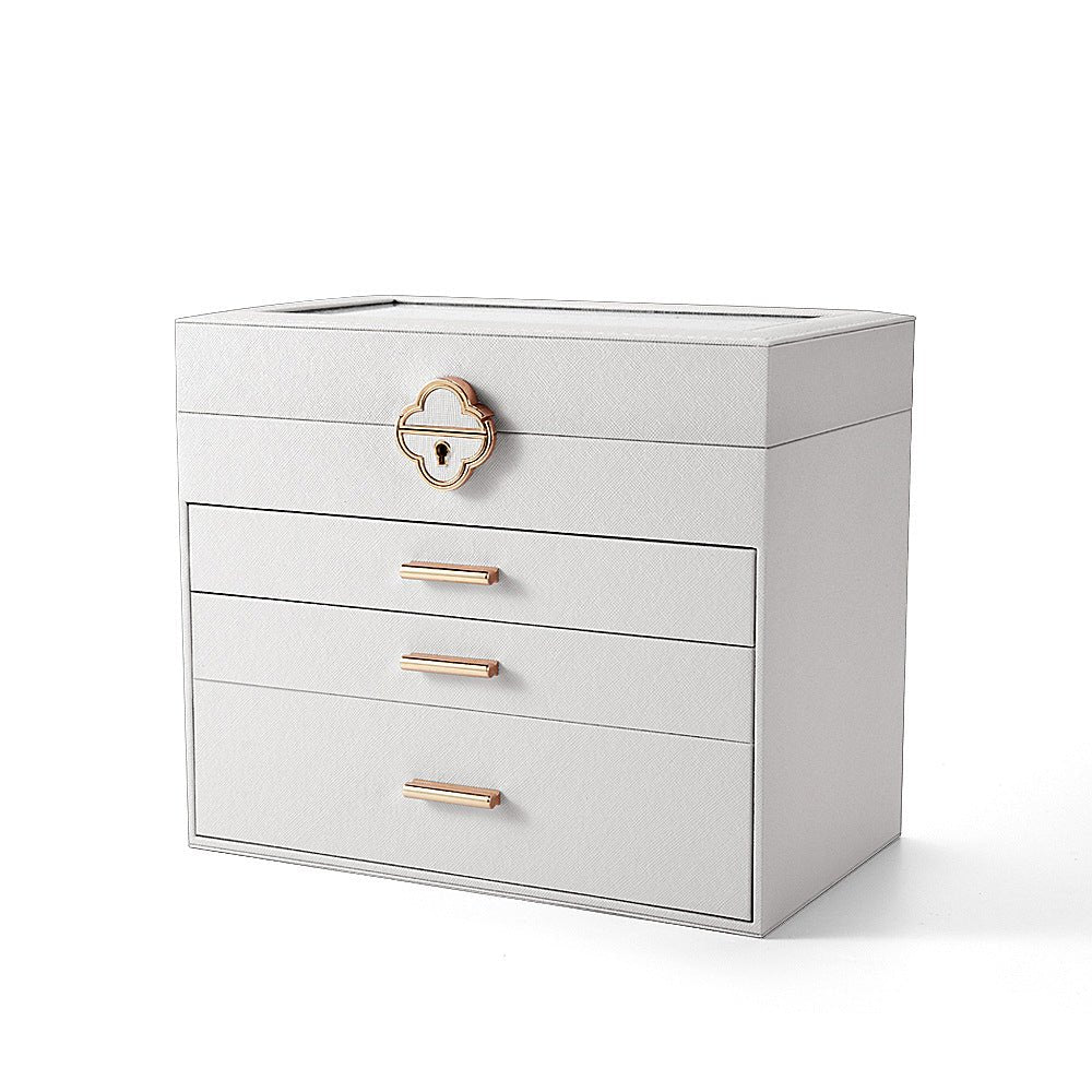 Boîte à Bijoux en Cuir PU – 4 Niveaux et 3 Tiroirs - Cléophée Paris