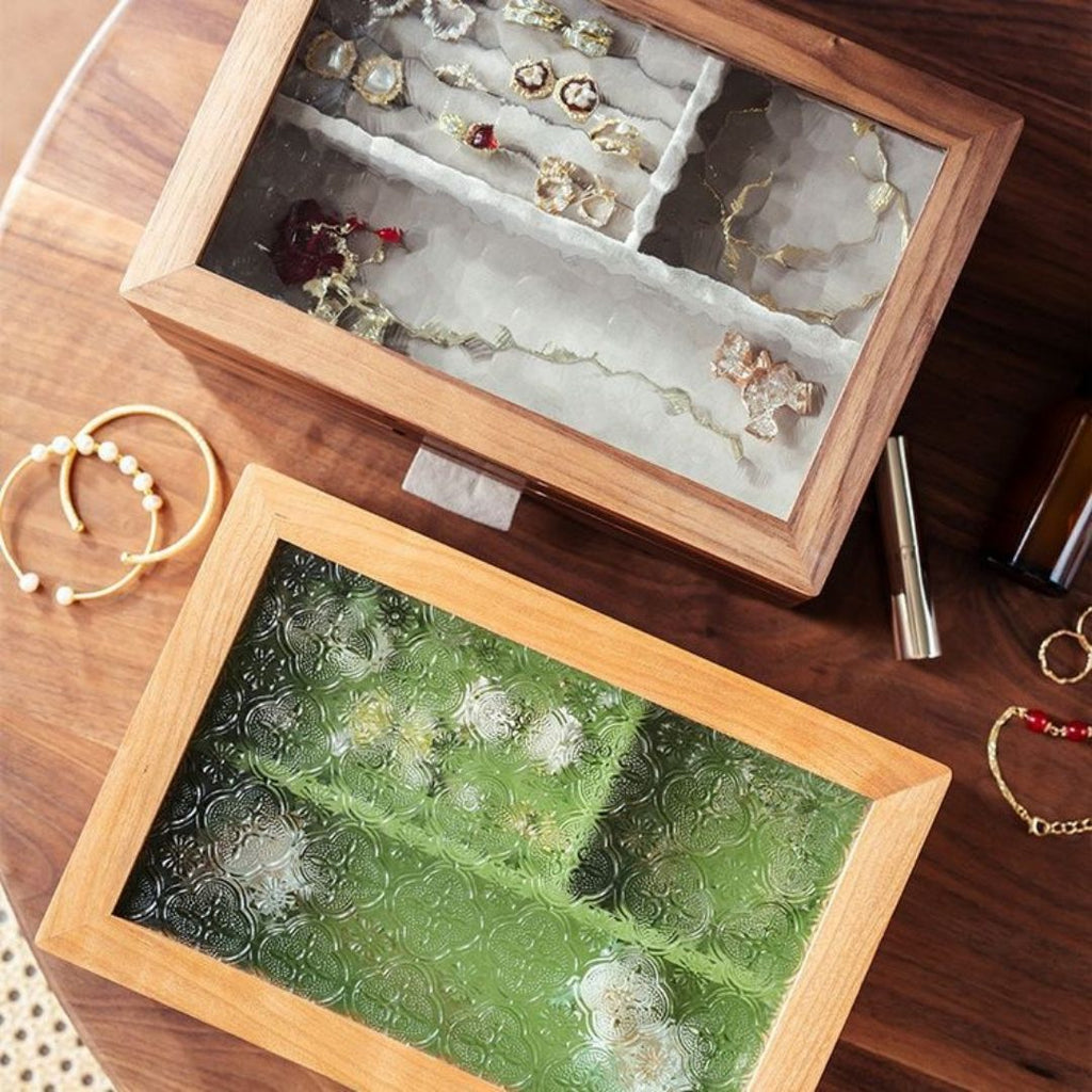 Boîte à bijoux en noyer & cerisier massif - Cléophée Paris