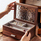 Boîte à bijoux en noyer & cerisier massif - Cléophée Paris