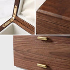 Boîte à bijoux en noyer massif avec support à colliers - Cléophée Paris