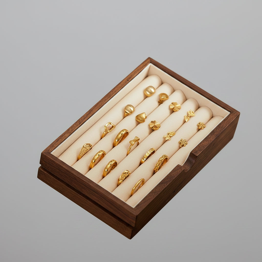 Boîte à bijoux en noyer massif avec tiroirs - Cléophée Paris