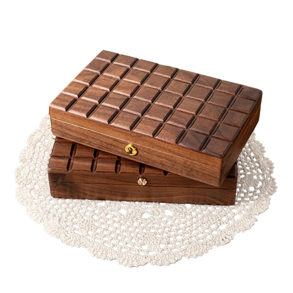 Boîte à bijoux en noyer massif – Style Chocolat - Cléophée Paris