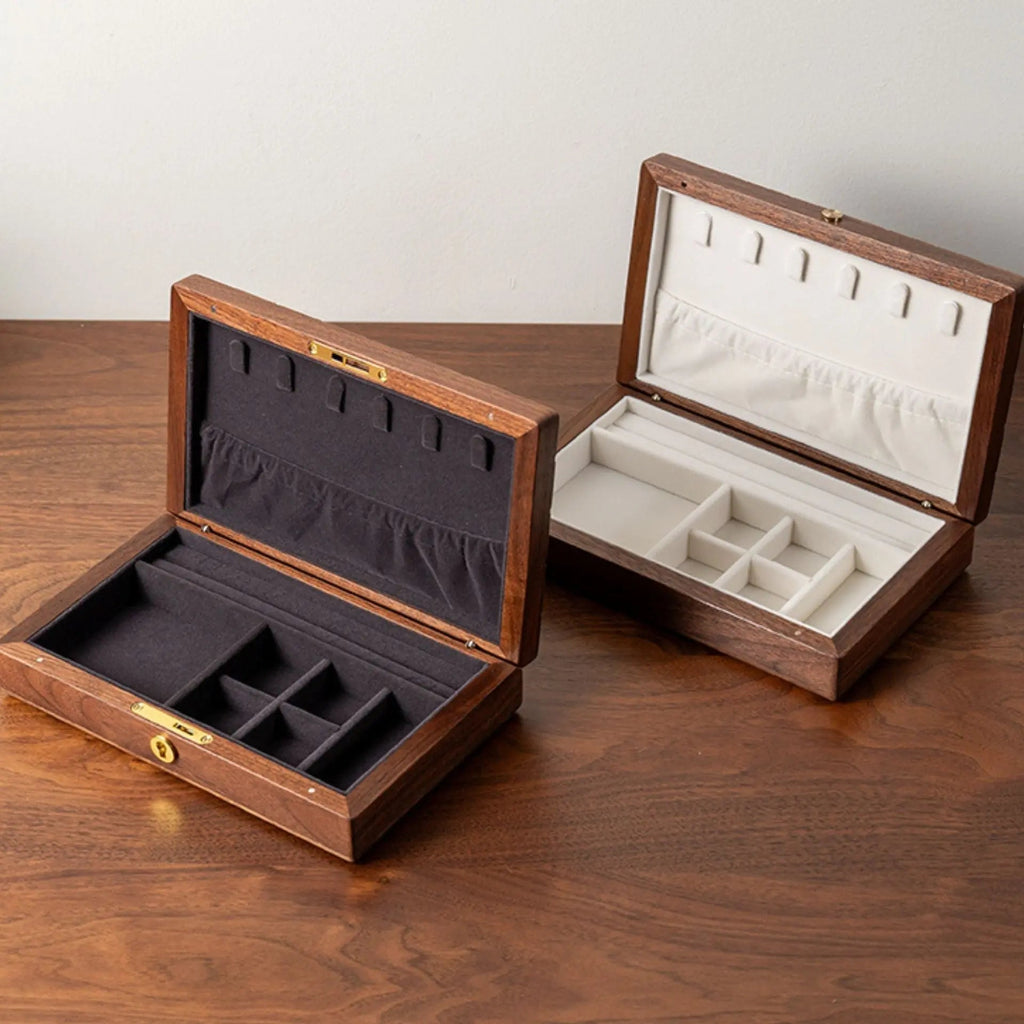 Boîte à bijoux en noyer massif – Style Chocolat - Cléophée Paris