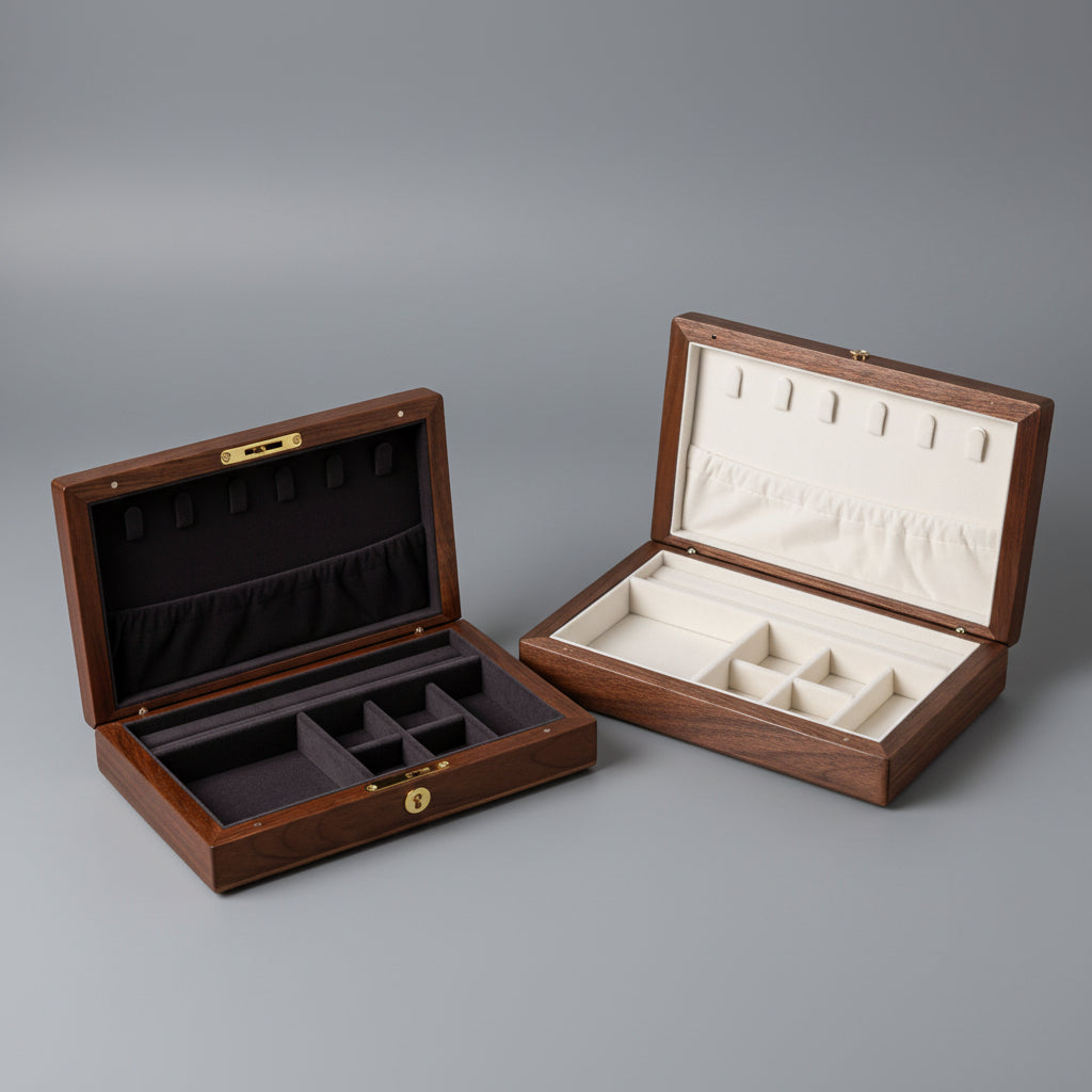 Coffret à bijoux en noyer massif, idée cadeau pour femme – Cléophée Paris