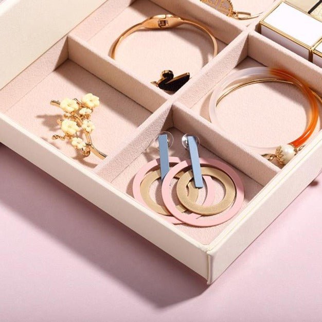 Boîte à bijoux Luvarie – 2 niveaux, tiroir & miroir verrouillable - Cléophée Paris