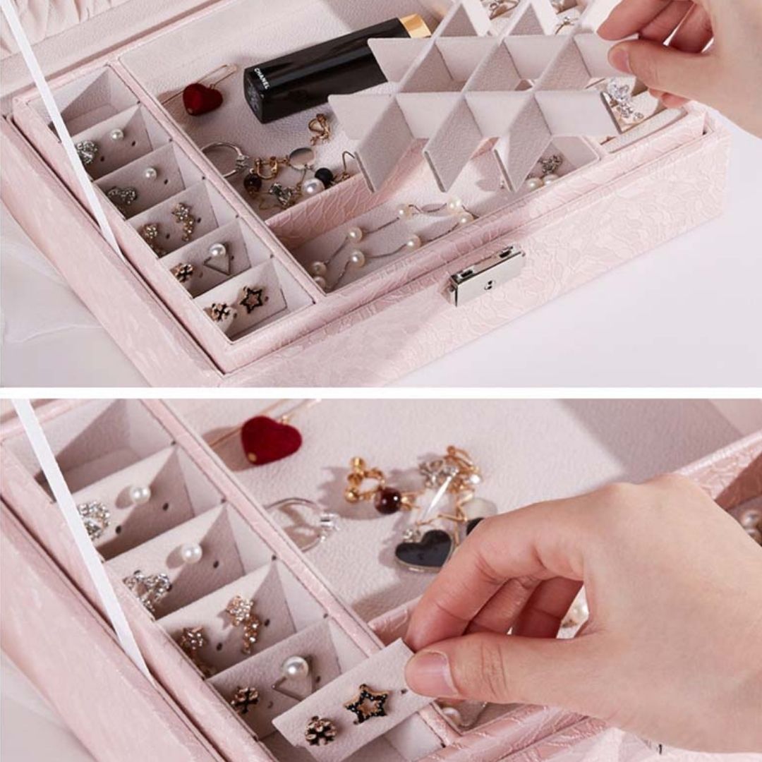 Boîte à bijoux Luvarie – 2 niveaux verrouillables - Cléophée Paris