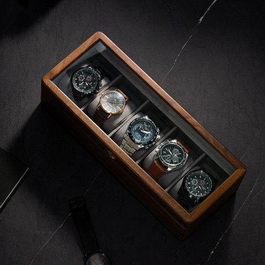 Boîte à montres en noyer massif - Cléophée Paris