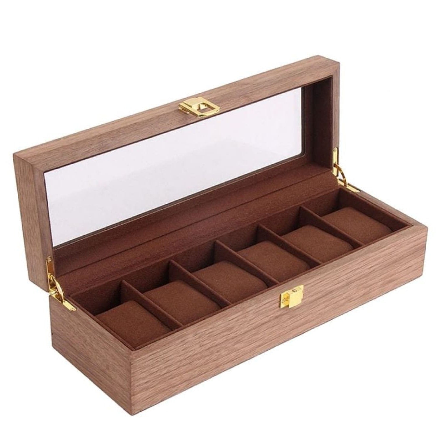 Boîte 6 montres noyer coloris brun – Cléophée Paris