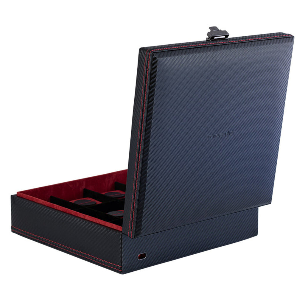 Boîte à montres en carbone rouge – 4 emplacements – vue 12 – Cléophée Paris