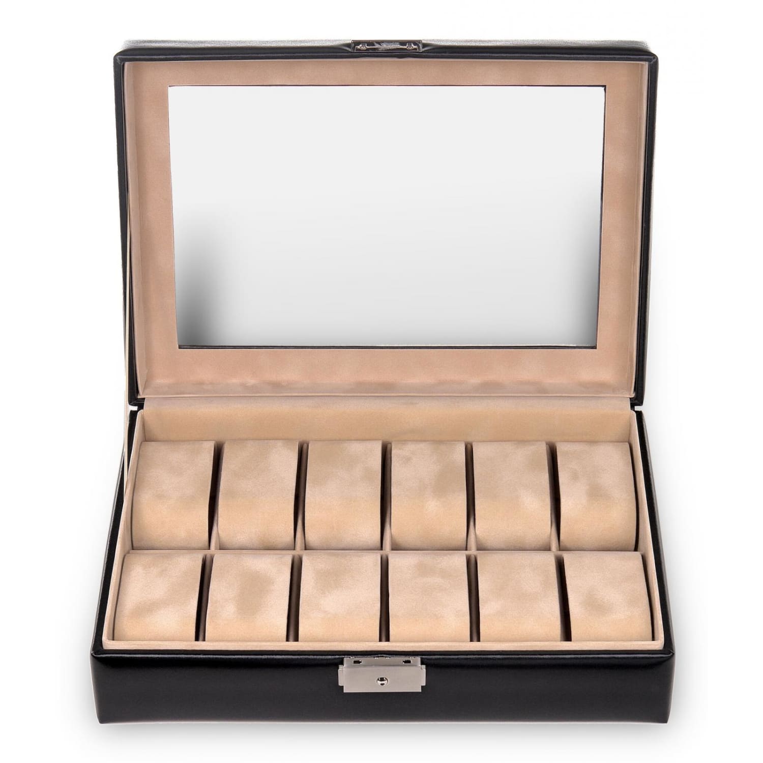 Coffret à montres en cuir italien et daim – 12 emplacements – vue 3 – Cléophée Paris