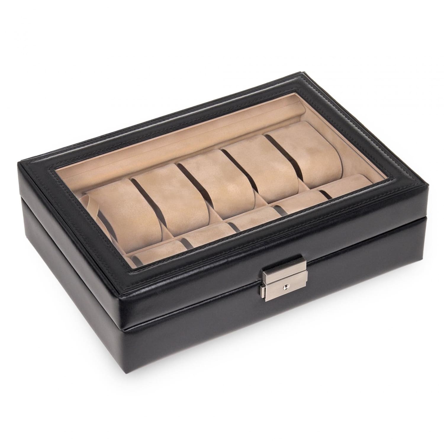 Coffret à montres en cuir italien et daim – 12 emplacements – vue 4 – Cléophée Paris