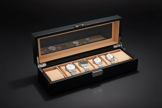 Boîte à montres noir et beige – 6 ou 12 emplacements – Cléophée Paris