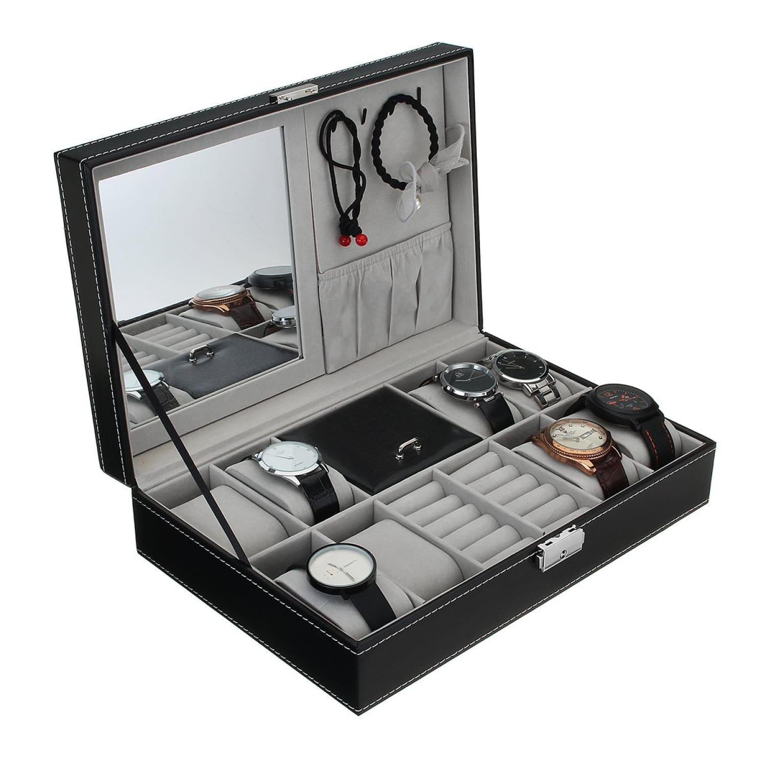 Boîte montres & bijoux femme grise/noire - Cléophée Paris