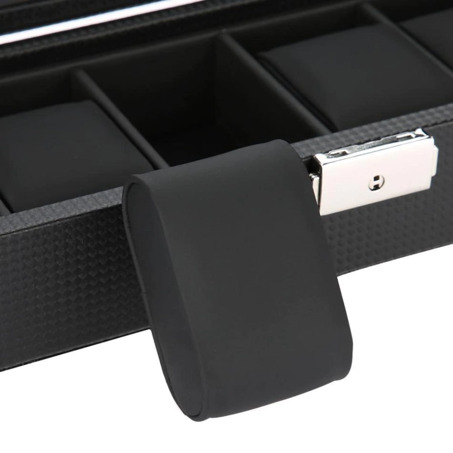 Coffret à montres en carbone noir – 6 emplacements – vue 5 – Cléophée Paris