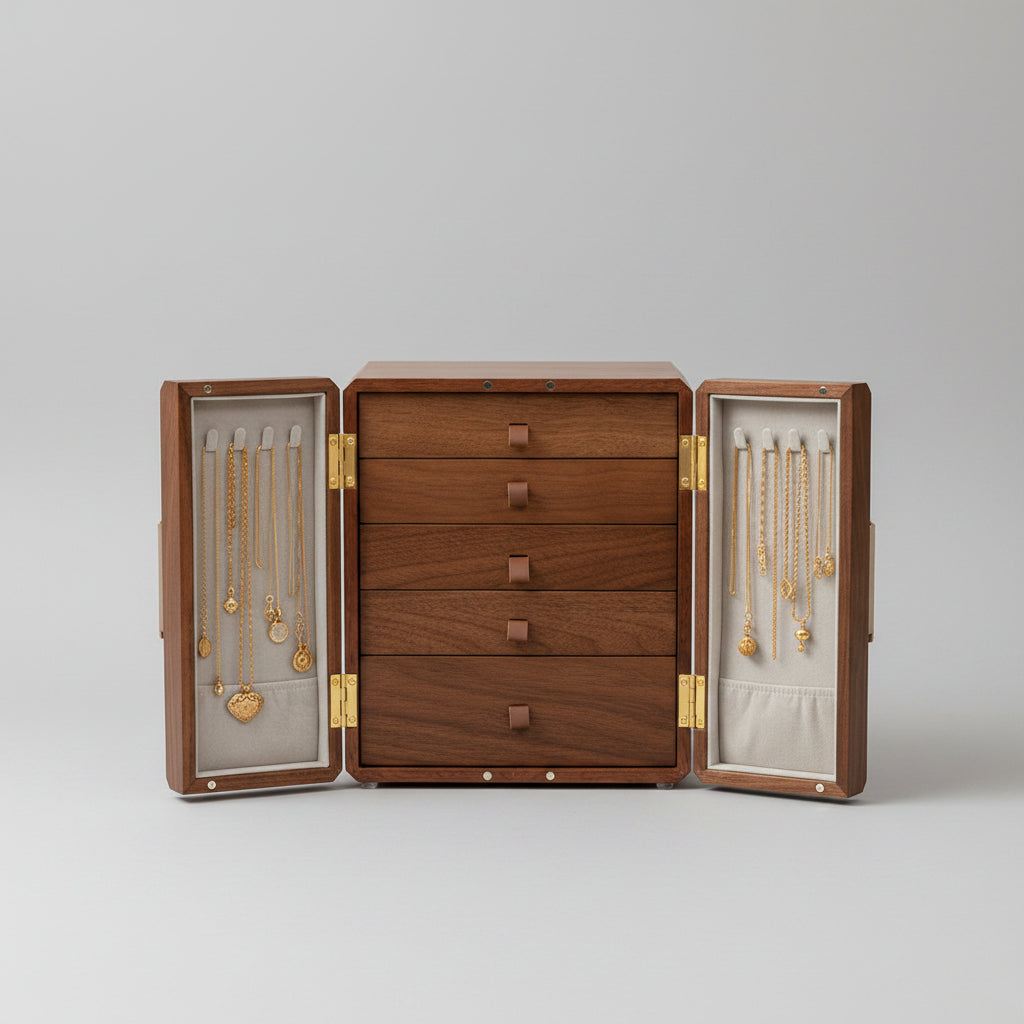 Tiroirs à bijoux du cabinet oriental en bois – Cléophée Paris