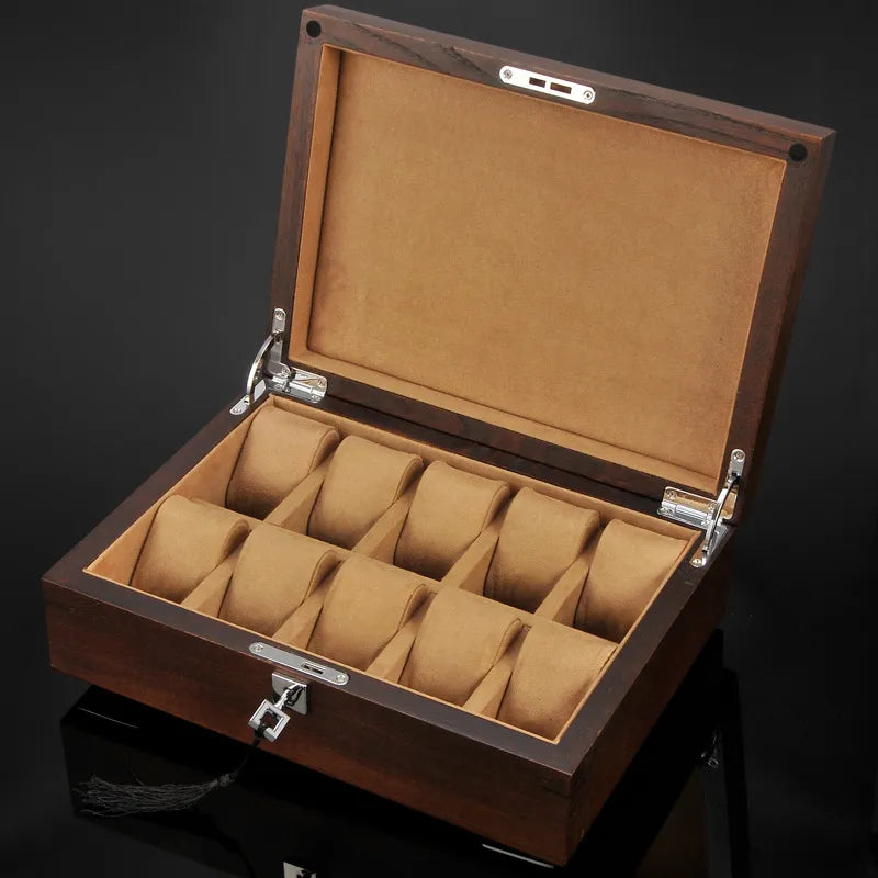 Coffret à montres en bois d'orme – 10 emplacements – Cléophée Paris
