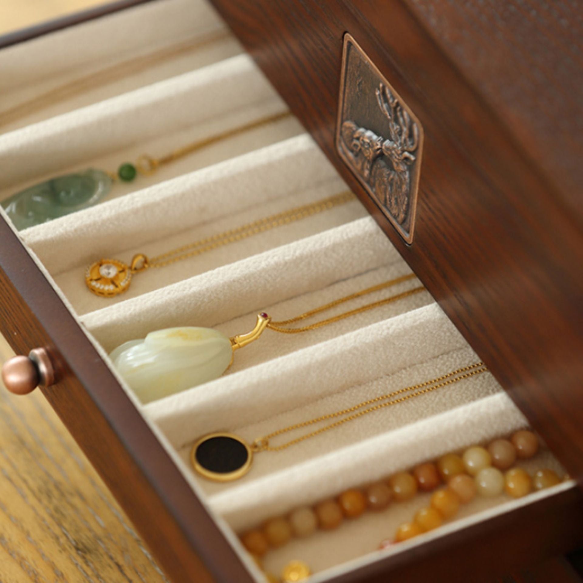 Coffret 4 niveaux avec miroir & motif cerf - Cléophée Paris